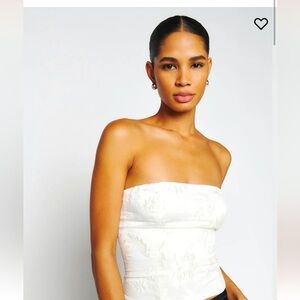 NWT Reformation embroidered cream tube top